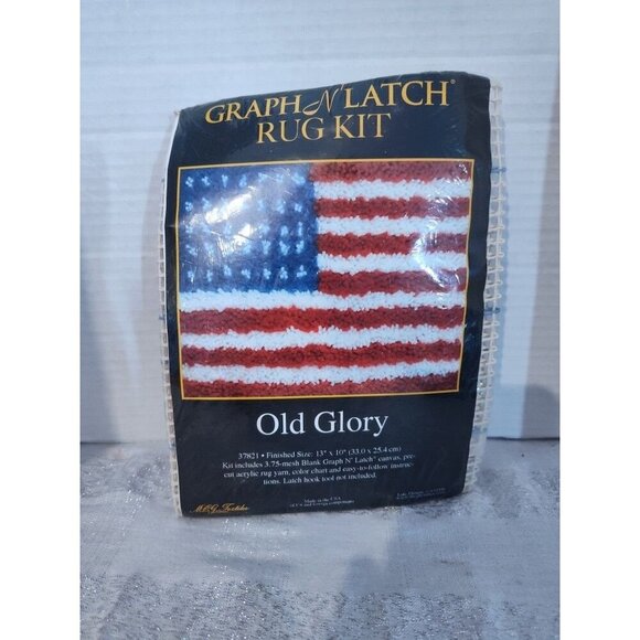 MCG Textiles Old Glory Graph N Latch Hook Rug‎ Kit 13 x 10 Hook Included USA - Picture 1 of 4
